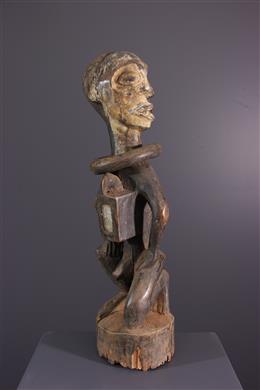 Afrikanische Kunst - Statue Kongo Vili mit gedrehtem Kopf
