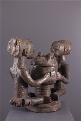 Afrikanische Kunst - Figurative Schale Luba Kiteya