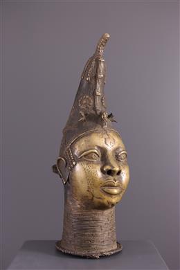 Afrikanische Kunst - Benin-Gedenkkopf aus Bronze