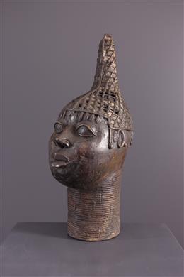 Afrikanische Kunst - Gedenkkopf aus Bronze Benin