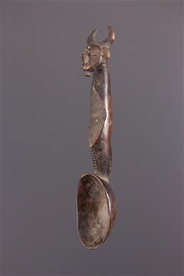Afrikanische Kunst - Baule Prunklöffel mit Cephalomorph-Motiv