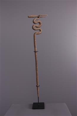 Afrikanische Kunst - schwarze Eisenschlange Lobi